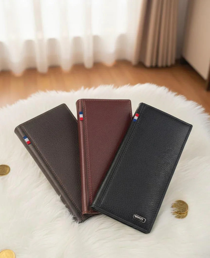 Leather Long Wallet – Slim & Elegant